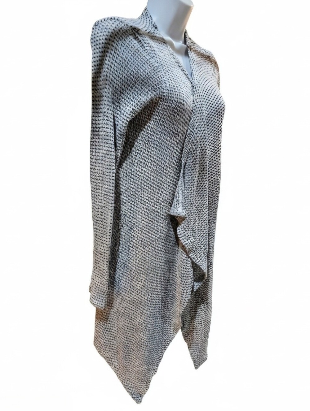 HIP The Buckle Marled Gray Waterfall Draped Open Front Cardigan Sweater M Duster